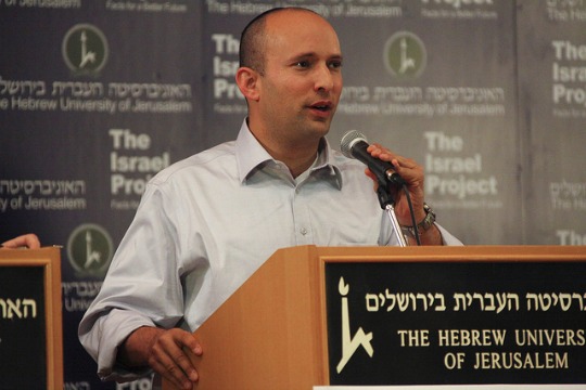 Naftali Bennet at a campus debate in January 2013, at the Hebrew University of Jerusalem (photo: Mati Milstein/The Israel Project)