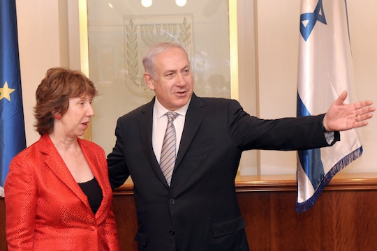 EU foreign policy chief Catherine Ashton with PM Benjamin Netanyahu (Photo: GPO/Avi Ohayun)