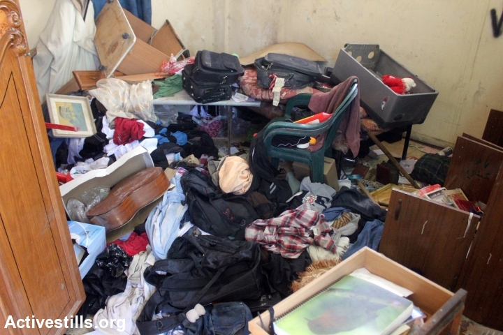 The aftermath of a raid on a Palestinian home in Balata refugee camp.