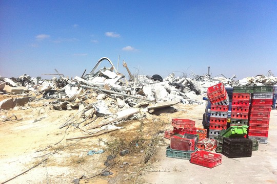 The remains of the Al-Rayyan yogurt factory after the Israeli army demolished it. (Photo by Youth Against Settlements)