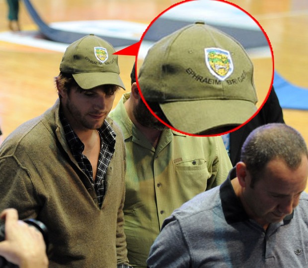 Ashton Kutcher visits occupied Hebron and Nablus as Israeli guest, wearing an army hat?!