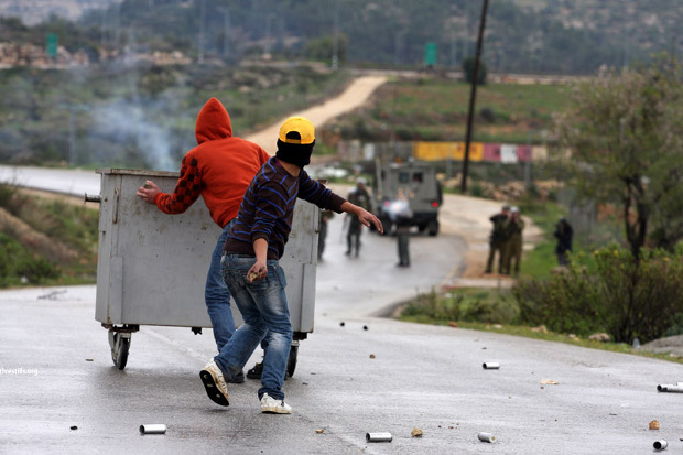 Demonstrators in Nabi Salih During a Protest. Photo: Activestills.org/Oren Ziv