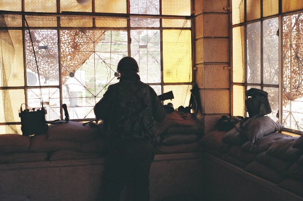 An IDF post inside a Palestinian home (photo: breaking the silence)