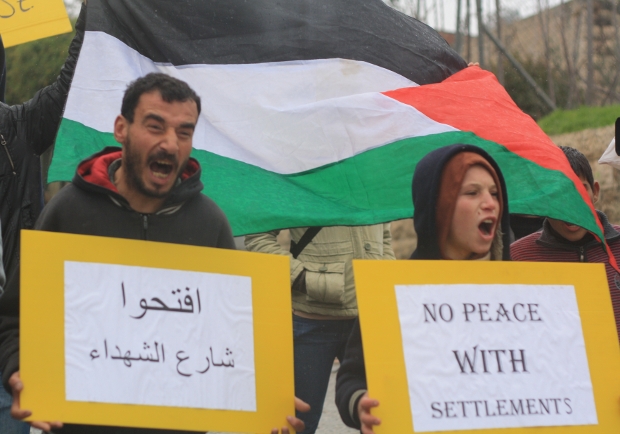 Demonstration to Open Shuhada Street in Hebron. Photo: Joseph Dana/ Popularstruggle.org