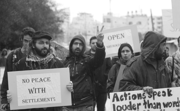 Demonstration to "Open Shuhada Street" 11.02.11 Photo: Joseph Dana/ Popularstruggle.org
