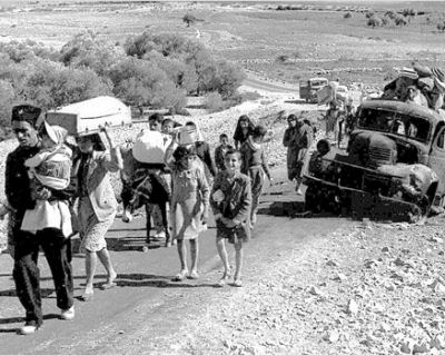 Palestinian refugees flee to Lebanon, late 1948 (Photo: Gnuckx, CC license)