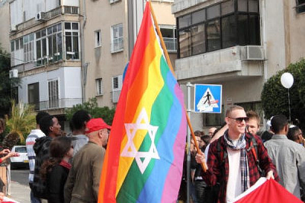 Can the Rainbow flag and the Star of David co-exist in Israel? Human Rights March, Dec. 2010 (Photo: Yossi Gurvitz)
