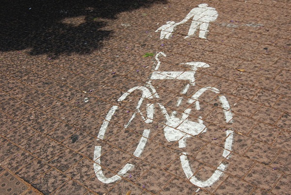On pedestrians who walk on bike paths