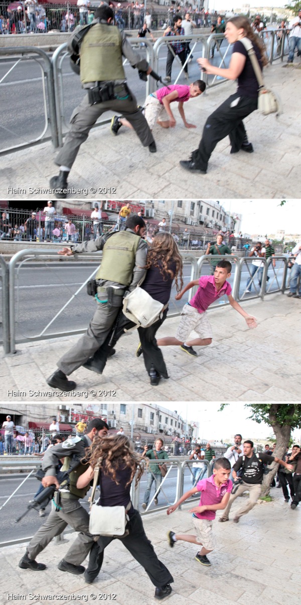 Activist prevents Israeli officer from arresting Palestinian child