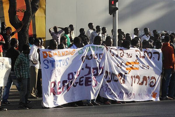 African refugees demonstrate in Tel Aviv, earlier this week (Photo: Yossi Gurvitz)