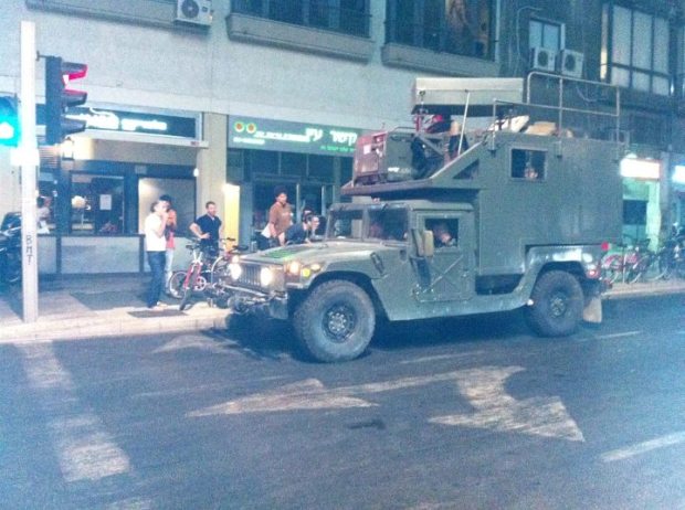 Occupation comes home: What was a military surveillance vehicle doing in TLV last night?