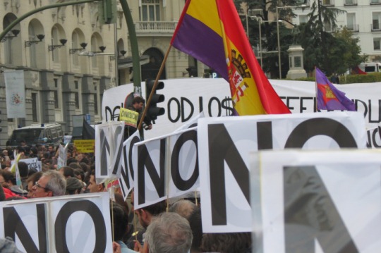 Three flags in Madrid: Impressions of a demo