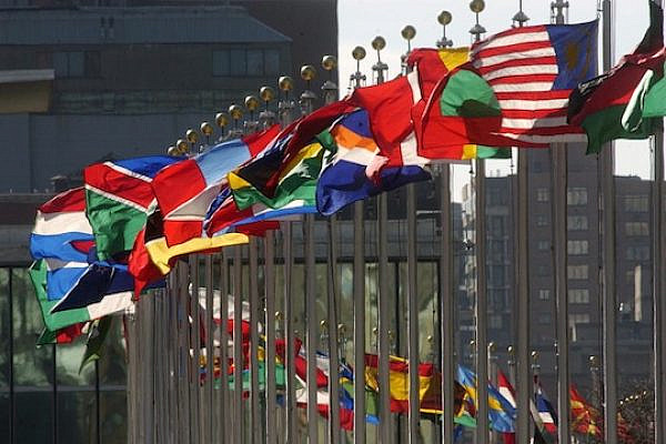 Flags of member nations flying at United Nations Headquarters. (photo: UN / Joao Araujo Pinto)