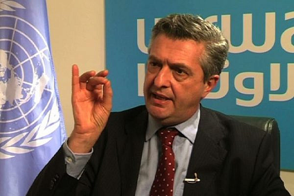 UNRWA chief Filippo Grandi calls for continued donor support for Palestinian refugees, Jerusalem, November 2012 (photo: Roee Ruttenberg)