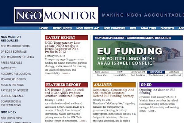 NGO Monitor (ngo-monitor.org screenshot)