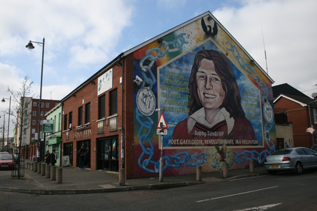 Republican mural of MP Bobby Sands, who died during a hunger strike in prison (Haggai Matar)