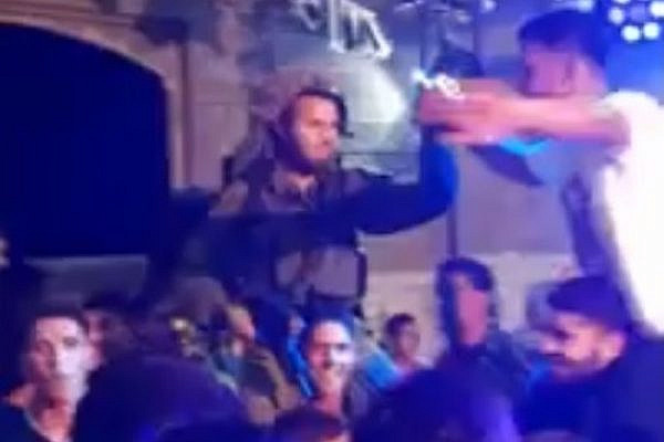 IDF soldier dancing at a Palestinian wedding (YouTube screenshot)