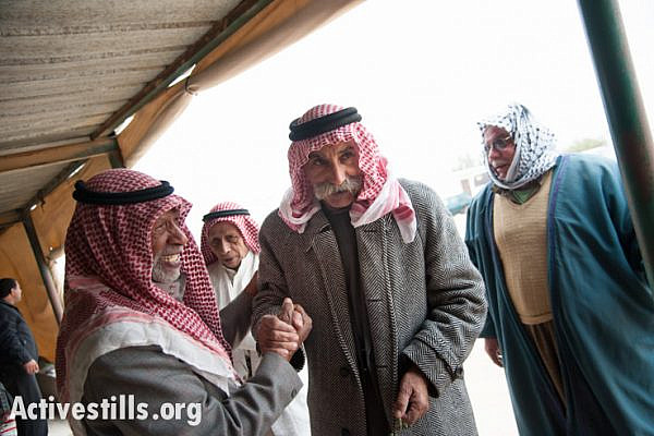 Sheikh Sayah Aturi returns to his village of Al Araqib, Israel, after winning a court appeal granting him access to his land. (photo: Ryan Rodrick Beiler/Activestills.org)