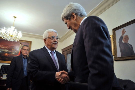 U.S. Secretary of State John Kerry meets with Palestinian Authority President Mahmoud Abbas in Amman, Jordan, June 29, 2013. (Photo by State Dept.)