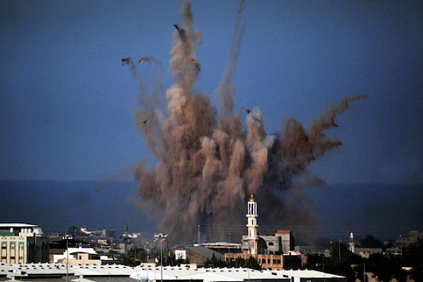 File photo of an Israeli air strike on the Gaza Strip (Photo by ChameleonsEye / Shutterstock.com)