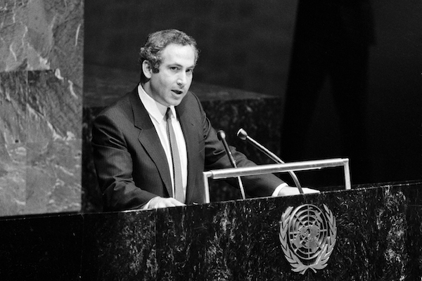 Then Israeli Ambassador to the UN Benjamin Netanyahu addresses the GA during a “debate on the situation in the Middle East.” (Photo by UN/Saw Lwin)
