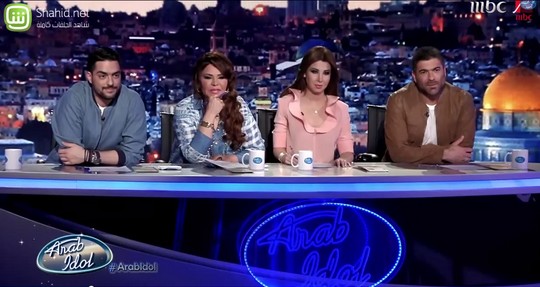 The Arab Idol judges. (Screenshot from Arab Idol, MBC)
