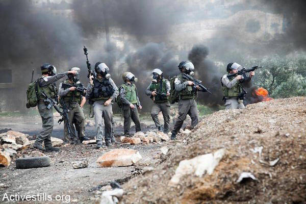 File photo of Israeli Border Police officers during clashes in the West Bank. (Photo by Yotam Ronen/Activestills.org)