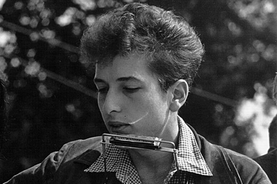 Bob Dylan at the Civil Rights March on Washington, D.C., August 28, 1963. (Photo: Rowland Scherman, Nat’l Archives)