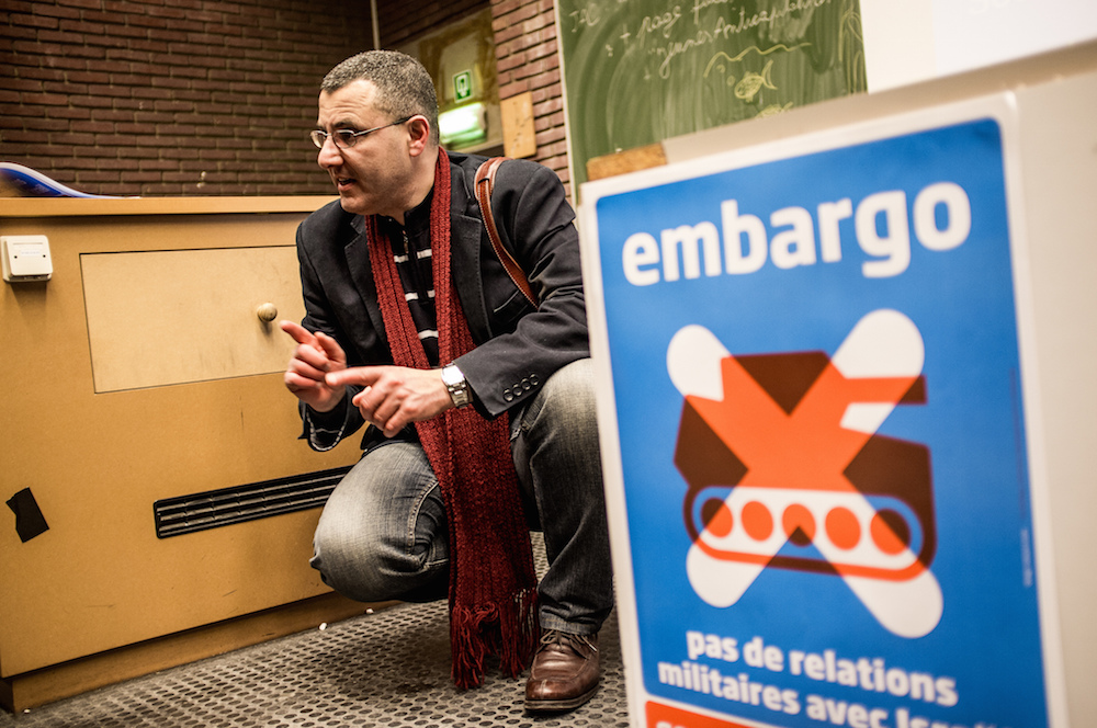 Illustrative photo of BDS Movement co-founder Omar Barghouti in Brussels, April 30, 2015. (Photo by intal.be / CC 2.0)