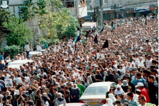 Demonstrations by Palestinian citizens of Israel in early October 2000. Photo courtesy of Adalah.