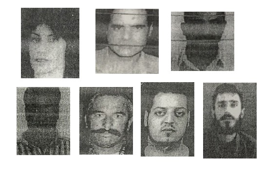 Photo lineup used to identify Khalida Jarrar. Can you pick out the female suspect? (A photocopy from the investigation file)