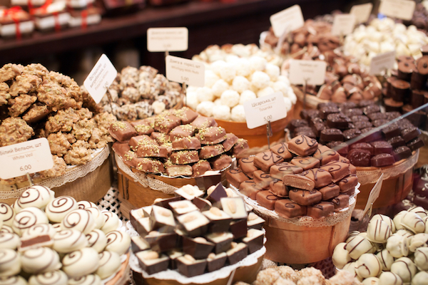 Belgian chocolate on display in a store. (Illustrative photo by Shutterstock.com)