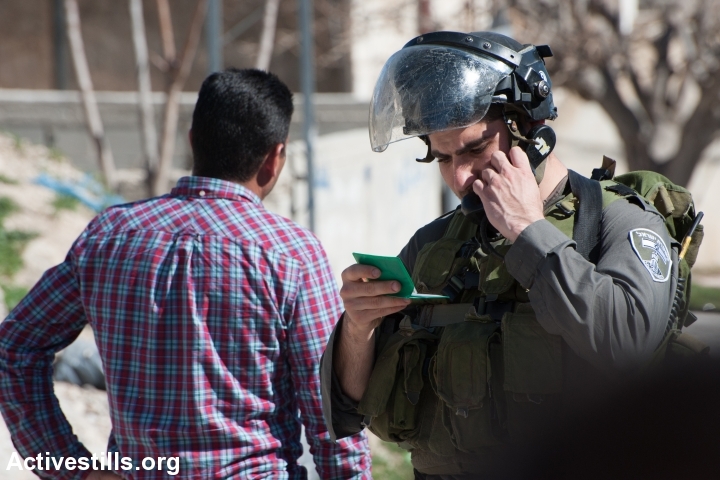 Illustrative photo of Israeli Border Police arresting a Palestinian activist. (Ryan Rodrick Beiler/Activestills.org)