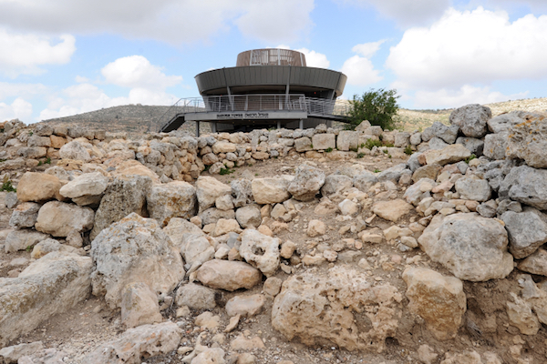 The visitor’s center at the West Bank archeological site of Shiloh, in the Israeli settlement of Shilo. (Mendy Hechtman/Flash90)