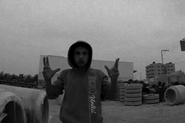 Still from Israeli band MALOX's video 'Gaza Trip,' which features Palestinian parkour athletes in Gaza.