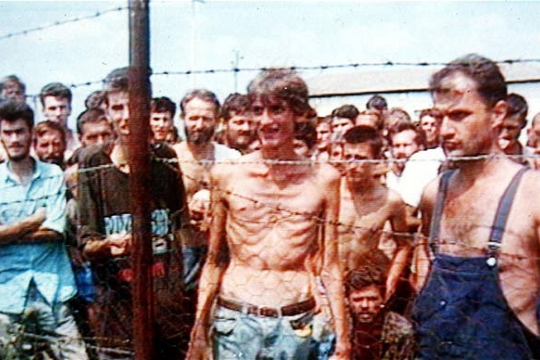 A concentration camp in Bosnia. (ITN)