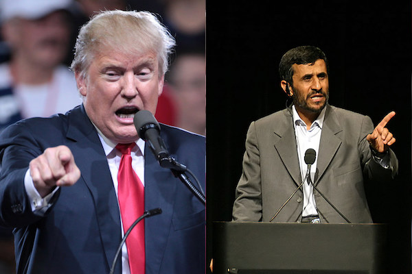 Donald Trump and former Iranian President Mahmoud Ahmadinejad. (Gage Skidmore/CC 2.0, Daniella Zalcman/CC 2.0)