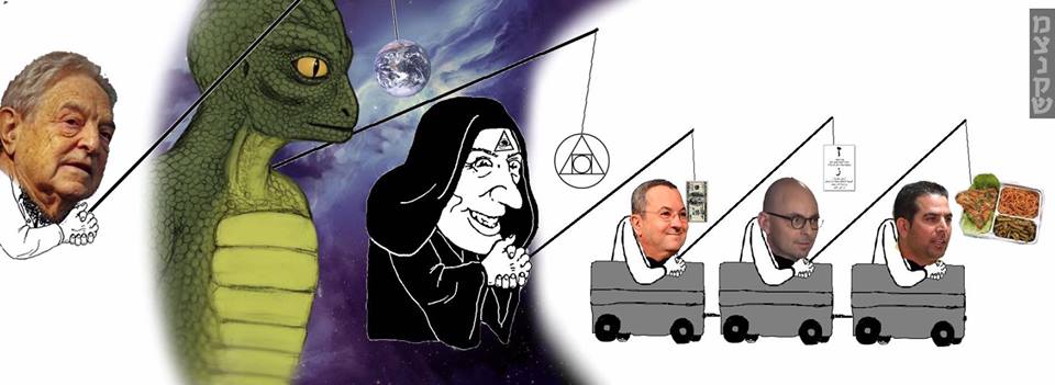 The anti-Semitic cartoon published on Yair Netanyahu's Facebook.