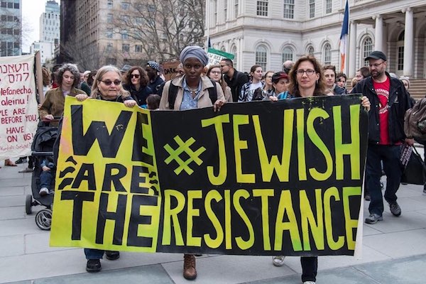 Members of Jews for Racial and Economic Justice protest in New York. (Kyle O'Leary)
