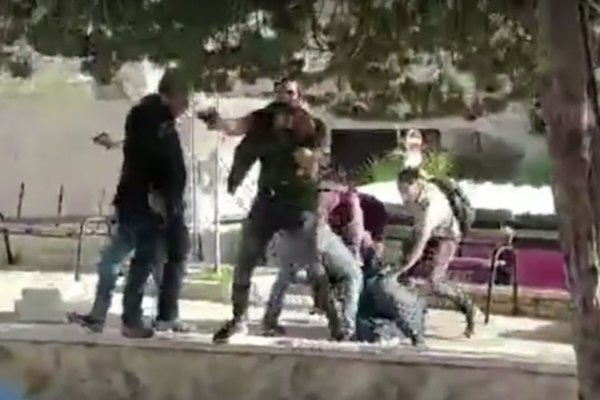Undercover Israeli troops arrest a student leader at Bir Zeit University, March 7, 2018.