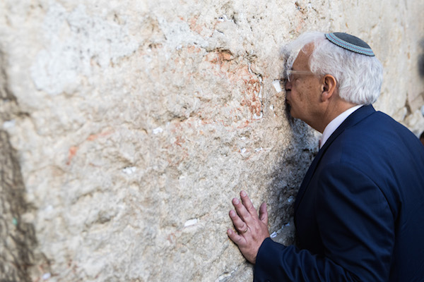 American ambassador to Israel, David M. Friedman, visits the Western Wall in Jerusalem's Old City. May 15, 2017. (Rob Ghost/Flash90)