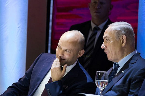 File photo of Israeli Prime Minister Benjamin Netanyahu and Education Minister Naftali Bennett. (Yonatan Sindel/Flash90)