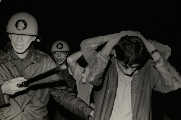 Brazilian police arrest a student protesting the military dictatorship, June 20, 1968. (Brazilian National Archives)