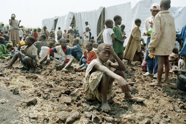Rwandan children at a refugee camp in Goma, Democratic Republic of Congo, during the Rwandan Genocide. (UNAMIR)