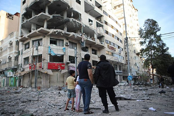 Bombed out buildings in Gaza City, May 5, 2019. (Mohammed Al Hajjar)