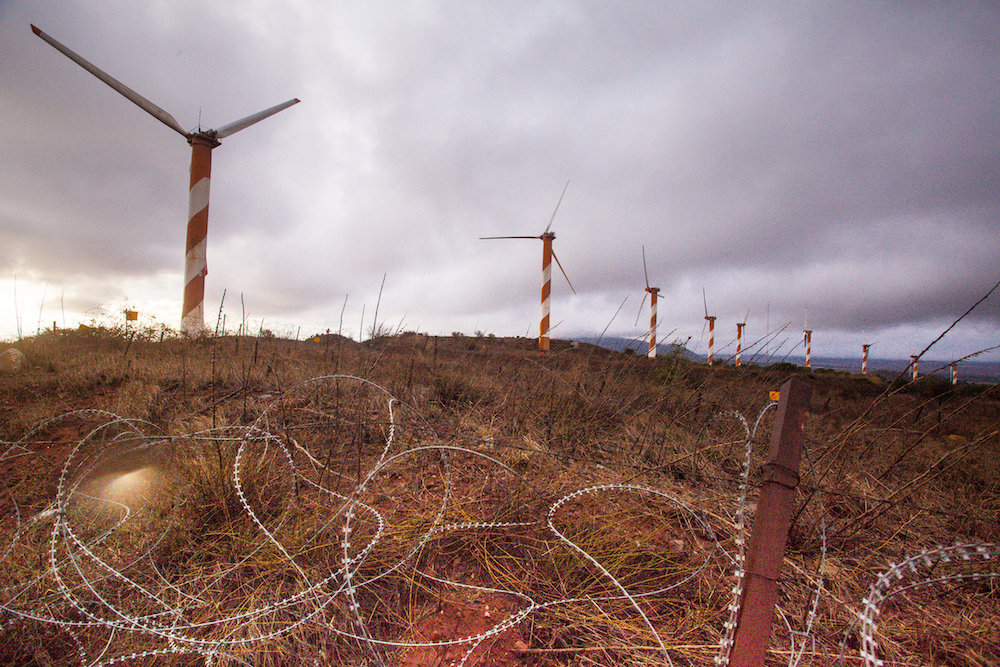 Wind turbines in the Golan Heights. (Flash90)