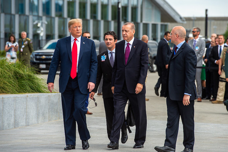 U.S. President Donald Trump and Turkish President Recep Tayyip Erdogan at a NATO summit in Brussels, July 11, 2018 (NATO/CC BY-NC-ND 2.0).