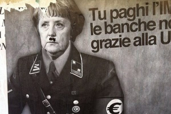Italian Communist party likens Merkel to Hitler, Rome, Italy, June 24, 2012 (photo: Roee Ruttenberg)