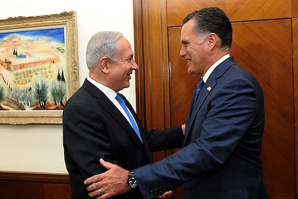 Mitt Romney and PM Netanyahu during Romney visit to Israel July 29, 2012 (Avi Ochayon/GPO)