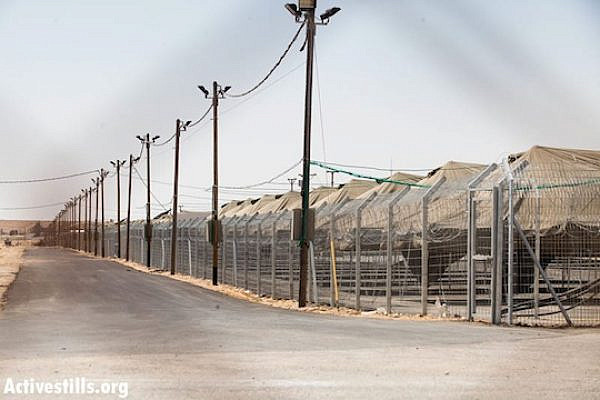 A view of the new section in Saharonim prison destined for imprisonment without trial of asylum seekers and refugees, August 31, 2012. (photo: Activestills)